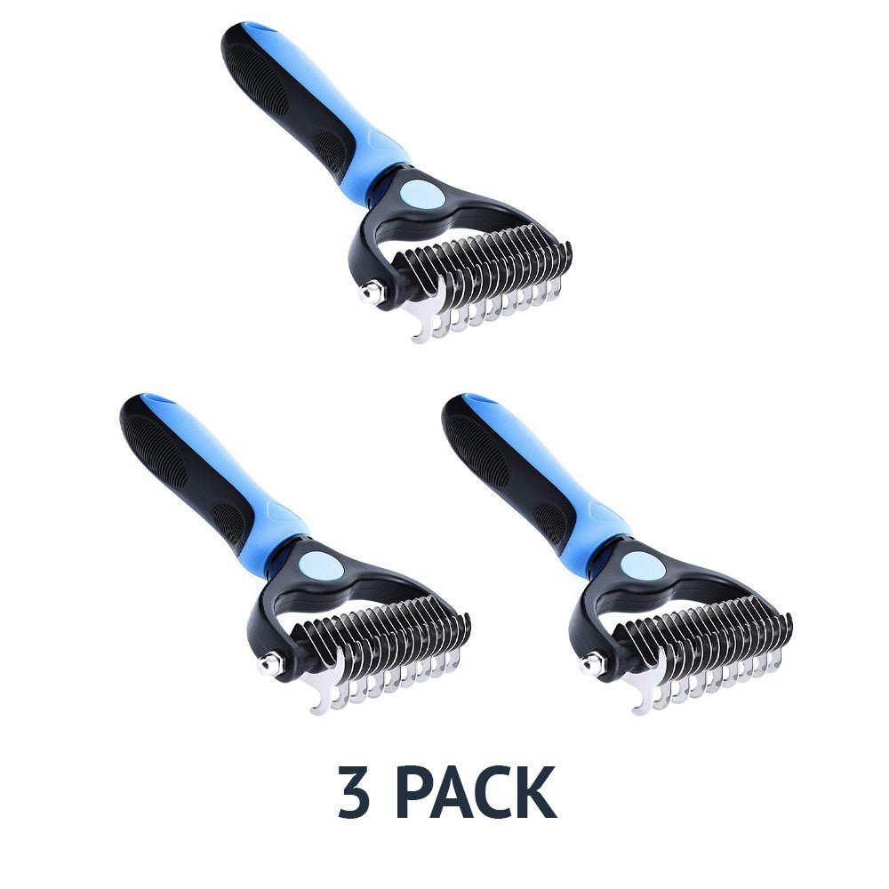 (image for) 🔥Buy 3 Free Shipping🔥Pet Grooming Brush - Double Sided Shedding And Dematting Undercoat Rake Comb