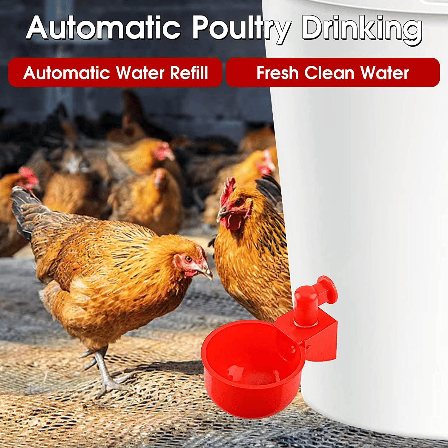 (image for) (⚡Flash Sale Today - 49% OFF) 6PCS/SET Automatic Poultry Drinking Bowl - Buy 2 Get 1 Free