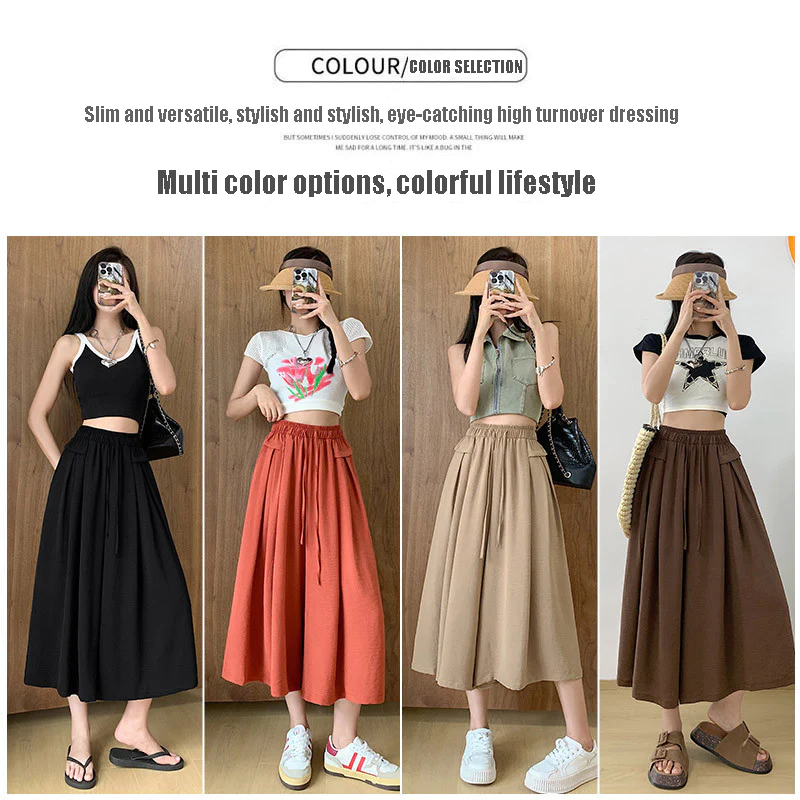(image for) 2023 Summer Thin Casual High Waist Large Size Slim Ice Silk Wide Leg Pants