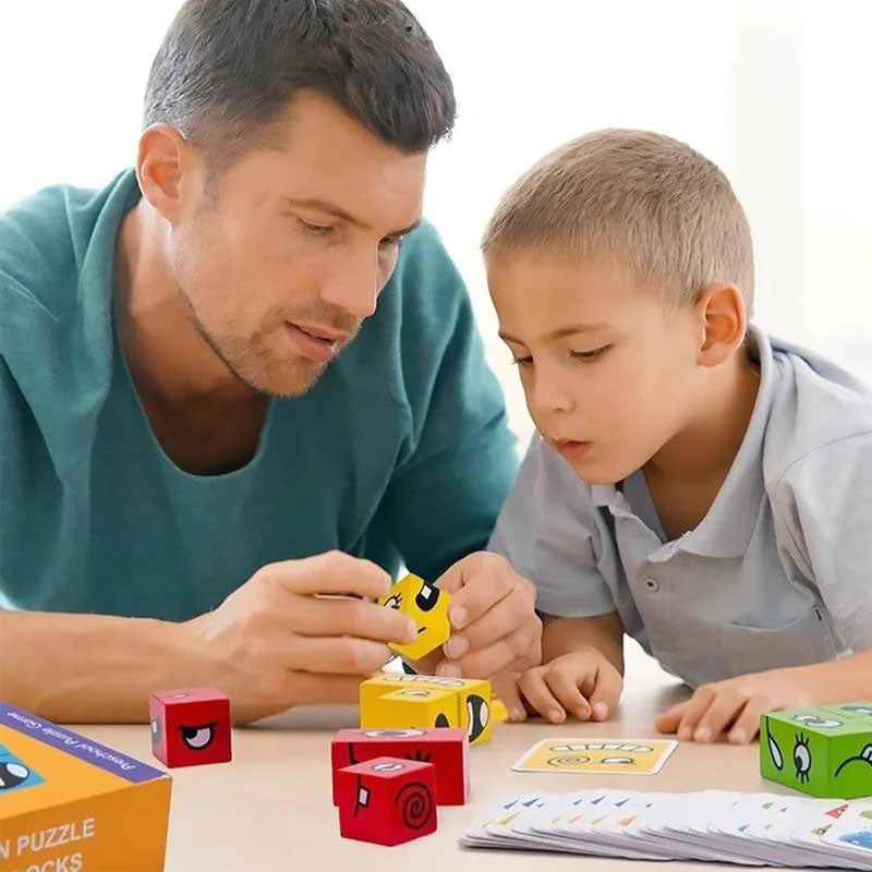 (image for) ⏰Hot Sale-30% OFF 👼-3D expression change face building blocks toy
