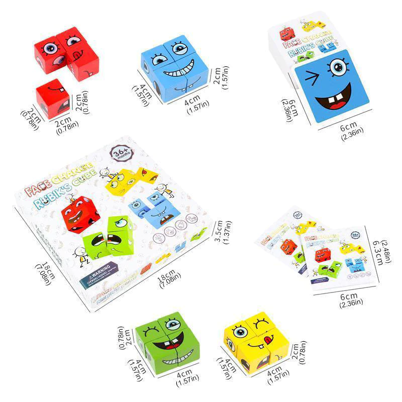 (image for) ⏰Hot Sale-30% OFF 👼-3D expression change face building blocks toy
