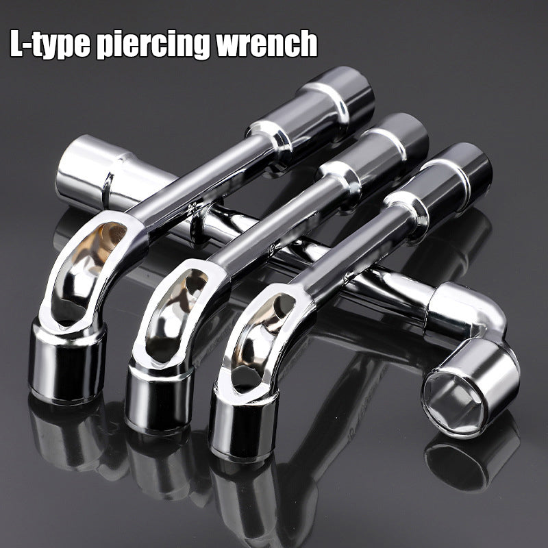 (image for) Hardware Tool Perforation Wrench L-Shaped Elbow Socket Wrench 7-Shaped Milling Mouth Wrench