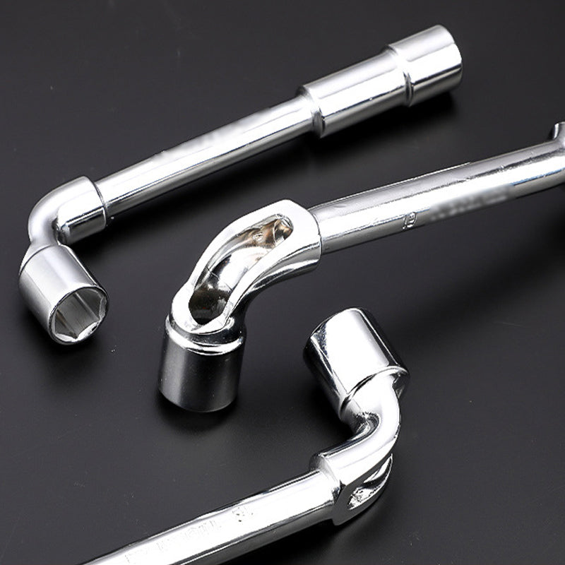 (image for) Hardware Tool Perforation Wrench L-Shaped Elbow Socket Wrench 7-Shaped Milling Mouth Wrench