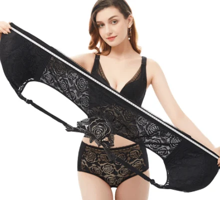 (image for) (🔥2022 NEW YEAR PROMOTION🔥) Rose Embroidery Front Closure Wirefree Bra🧡