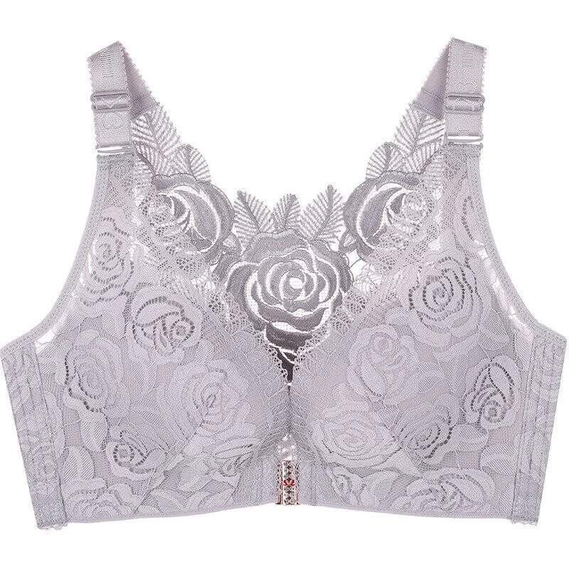 (image for) (🔥2022 NEW YEAR PROMOTION🔥) Rose Embroidery Front Closure Wirefree Bra🧡