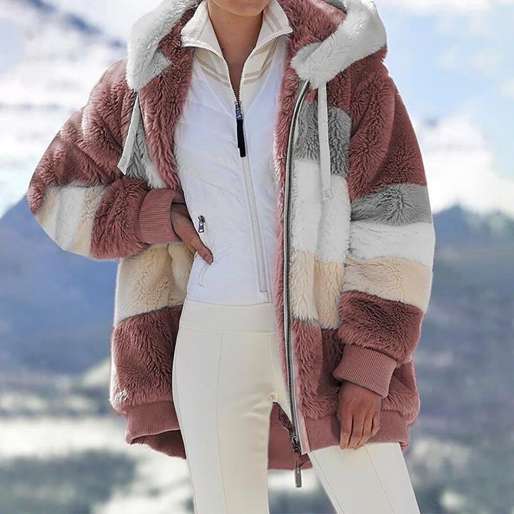 (image for) 🔥 49% OFF-🐑RCONTRASTING LAMB WOOL PADDED COAT🎁SPECIAL OFFE